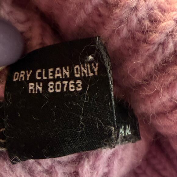 VTG Moda International Lavender Lambswool Angora Blend Turtleneck Sweater Sz XS - Picture 4 of 4